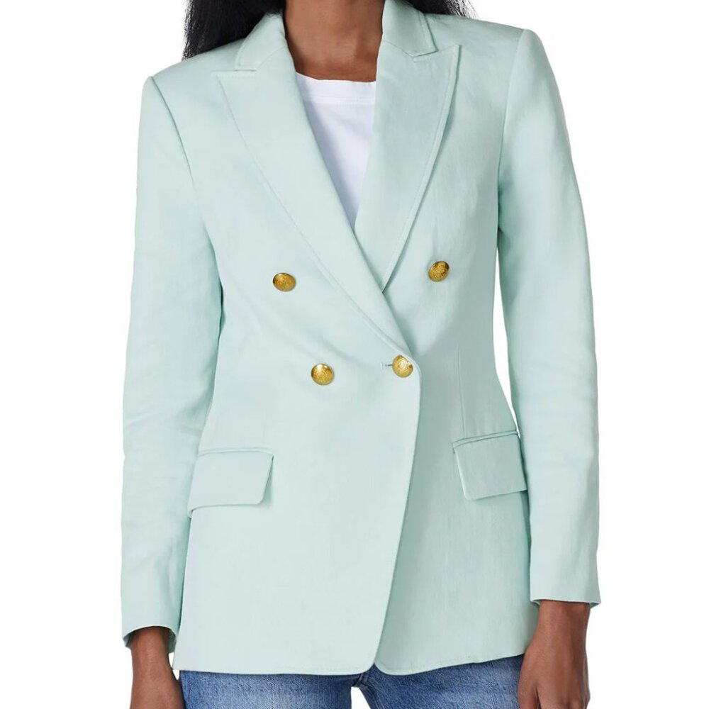 A.L.C. Light Green Blazer with Gold Buttons